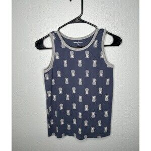 Tommy Bahama Boys Size Large 10/12 Navy Blue Graphic Print Muscle Tank Top